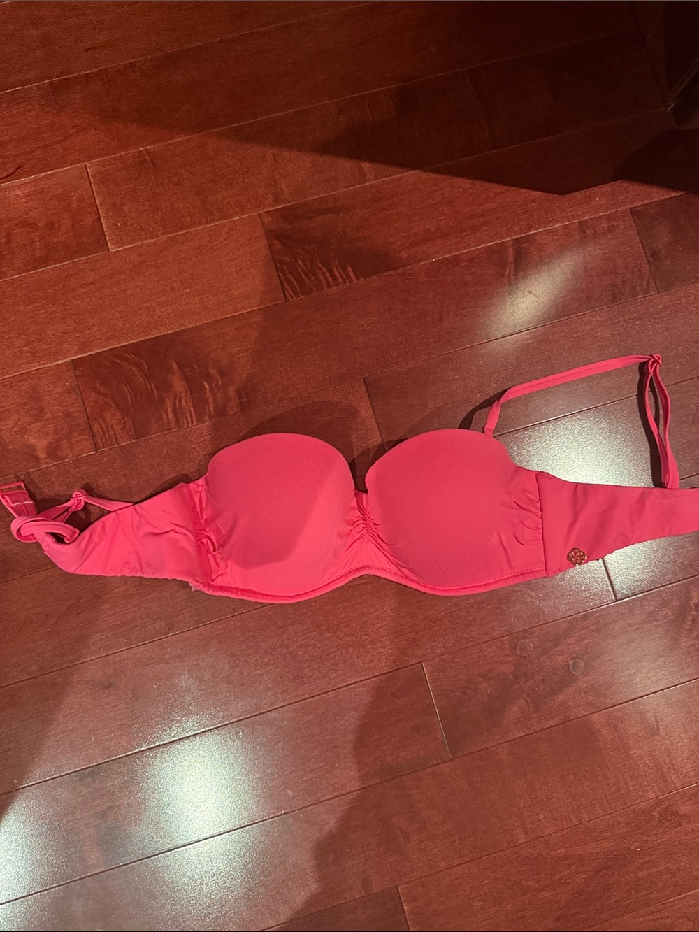 Hot Pink Convertible Strapless Bikini Top